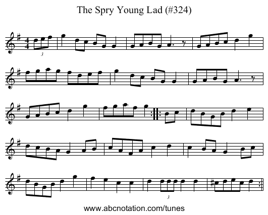 Spry Young Lad (#324), The - staff notation