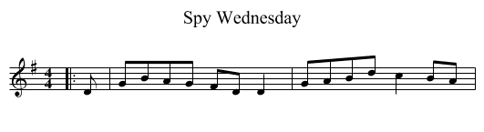 Spy Wednesday - staff notation