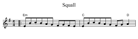 Squall - staff notation
