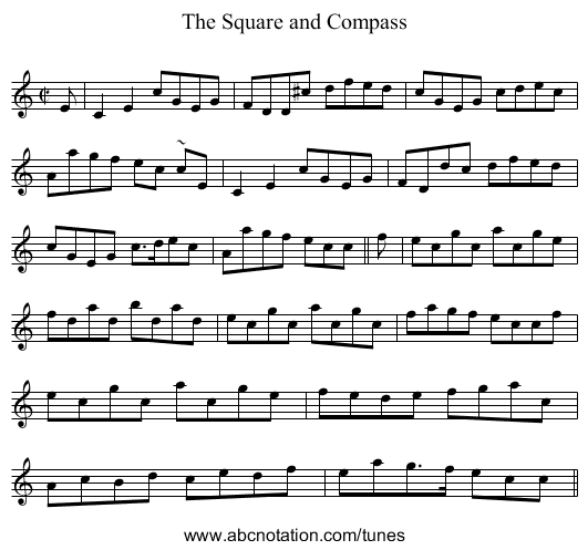Square and Compass, The - staff notation