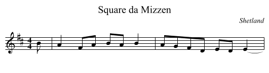 Square da Mizzen - staff notation