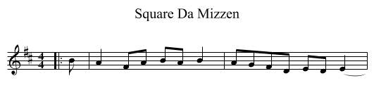 Square Da Mizzen - staff notation