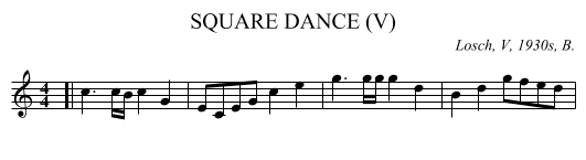 SQUARE DANCE (V) - staff notation
