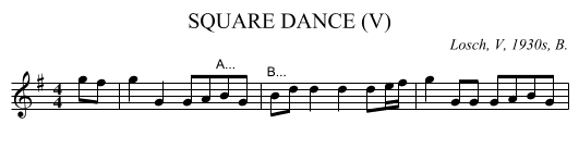 SQUARE DANCE (V) - staff notation