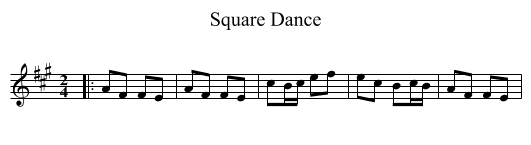 Square Dance - staff notation