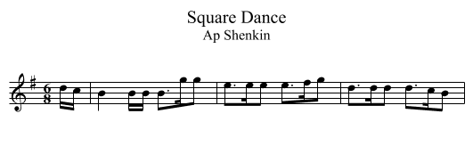 Square Dance - staff notation