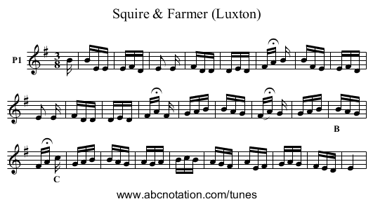 Squire & Farmer (Luxton) - staff notation