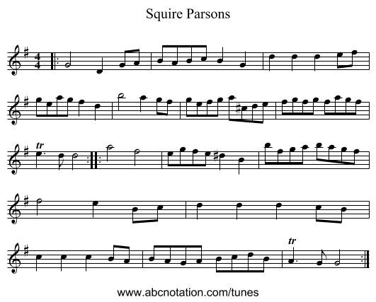 Squire Parsons - staff notation