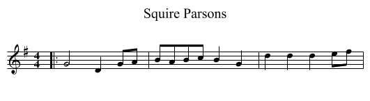 Squire Parsons - staff notation