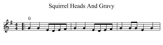 Squirrel Heads And Gravy - staff notation
