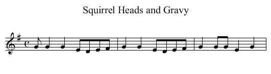 Squirrel Heads and Gravy - staff notation