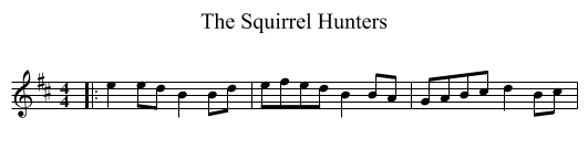 Squirrel Hunters, The  - staff notation