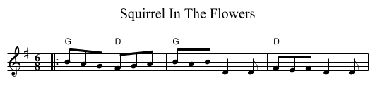 Squirrel In The Flowers - staff notation