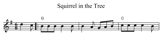 Squirrel in the Tree - staff notation