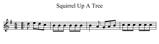 Squirrel Up A Tree - staff notation