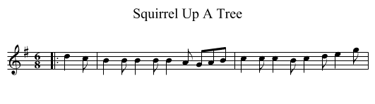 Squirrel Up A Tree - staff notation