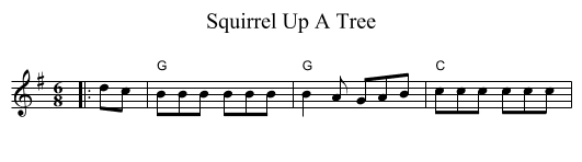 Squirrel Up A Tree - staff notation