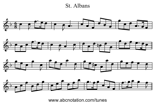 St. Albans - staff notation