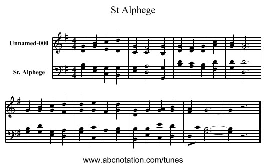 St Alphege - staff notation