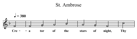 St. Ambrose - staff notation