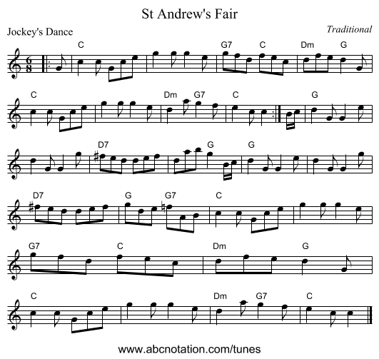 St Andrew's Fair - staff notation