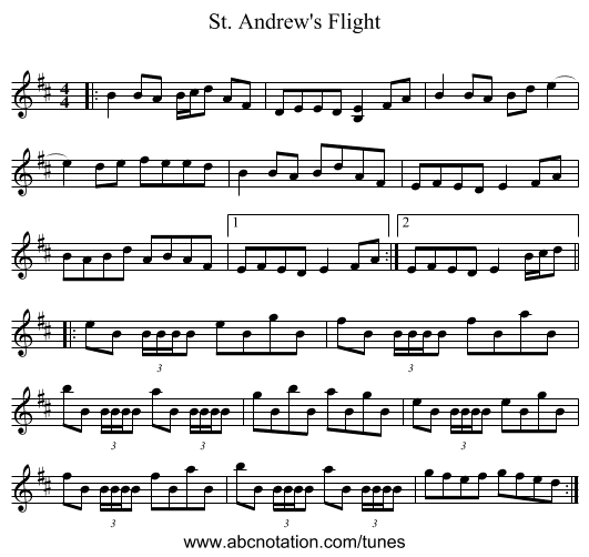 St. Andrew's Flight - staff notation