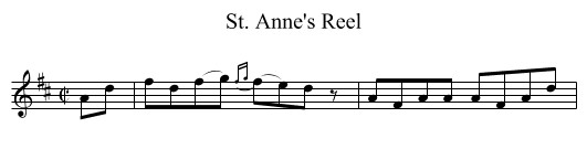 St. Anne's Reel - staff notation
