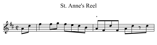 St. Anne's Reel - staff notation