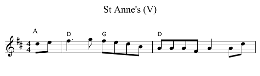 St Anne's (V) - staff notation
