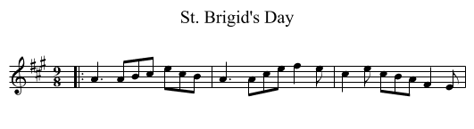 St. Brigid's Day - staff notation