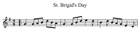 St. Brigid's Day - staff notation