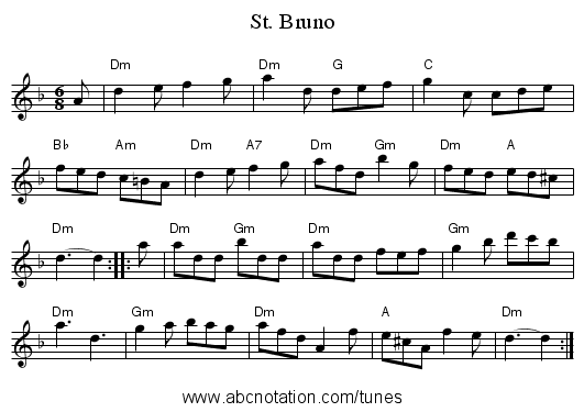 St. Bruno - staff notation