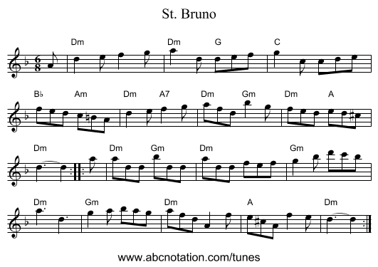 St. Bruno - staff notation