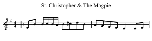 St. Christopher & The Magpie - staff notation