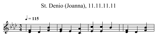 St. Denio (Joanna), 11.11.11.11 - staff notation