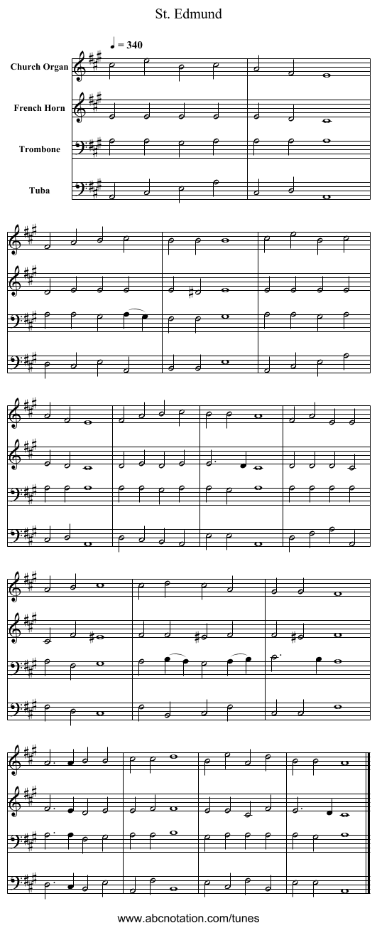 St. Edmund - staff notation