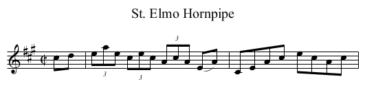 St. Elmo Hornpipe - staff notation