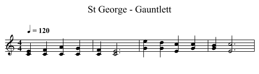 St George - Gauntlett - staff notation