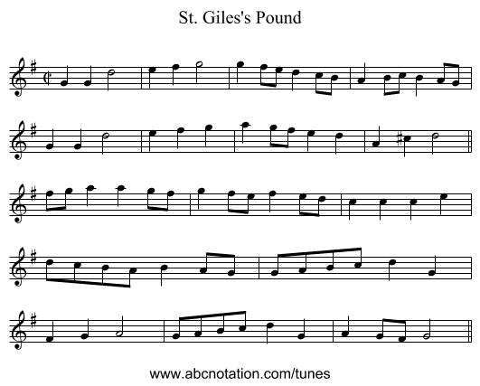 St. Giles's Pound - staff notation