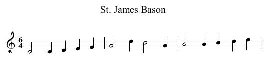 St. James Bason - staff notation