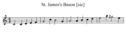 St. James's Bason [sic] - staff notation