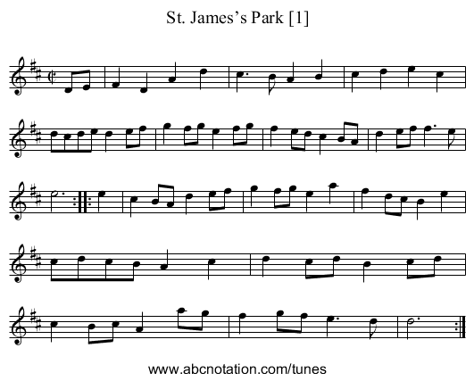 St. James’s Park [1] - staff notation