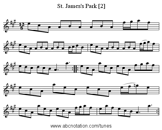 St. James's Park [2] - staff notation
