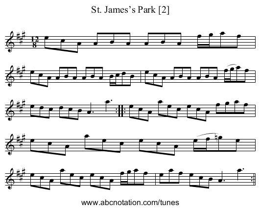 St. James’s Park [2] - staff notation