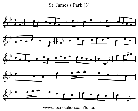 St. James's Park [3] - staff notation