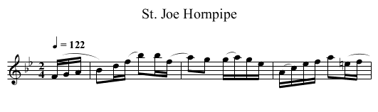 St. Joe Hornpipe - staff notation