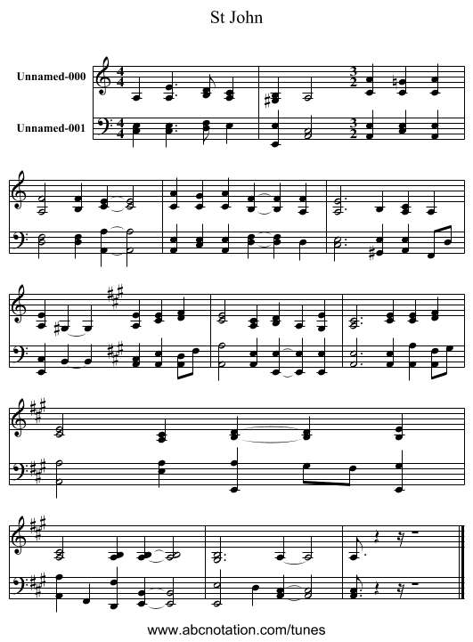 St John - staff notation