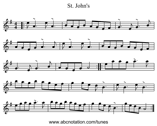 St. John's - staff notation