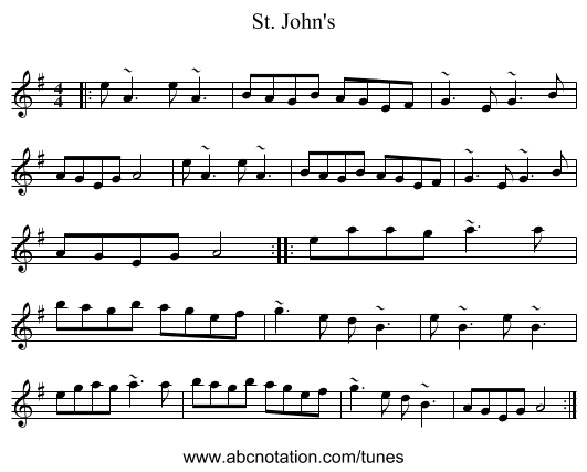 St. John's - staff notation