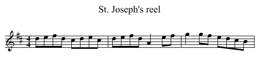 St. Joseph's reel - staff notation